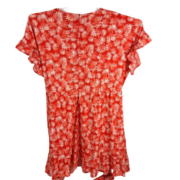 Michael Michael Kors Womens Red & White Floral Wrap Dress Size 3X - Picture 8 of 10